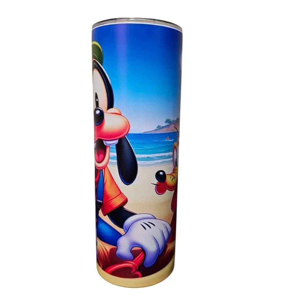 GOOFY & PLUTO 20oz Stainless Steel Insulated Tumbler & Straw - New